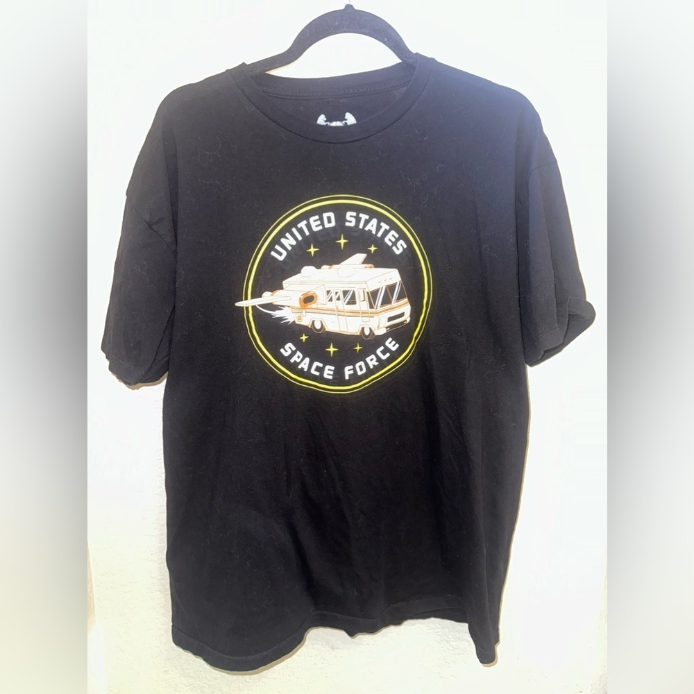 Space Force Black Graphic Logo Short Sleeve T-Shirt XL